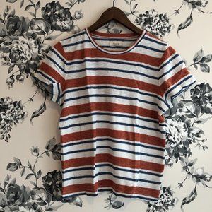 Madewell Red White and Blue Striped Tee